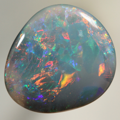 SOLID SEMI BLACK OPAL Bright gemmy fire, Flag Harlequin pattern SEE VIDEO